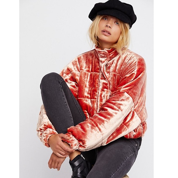 Free People Jackets & Blazers - Free People Velvet Puffer Jacket